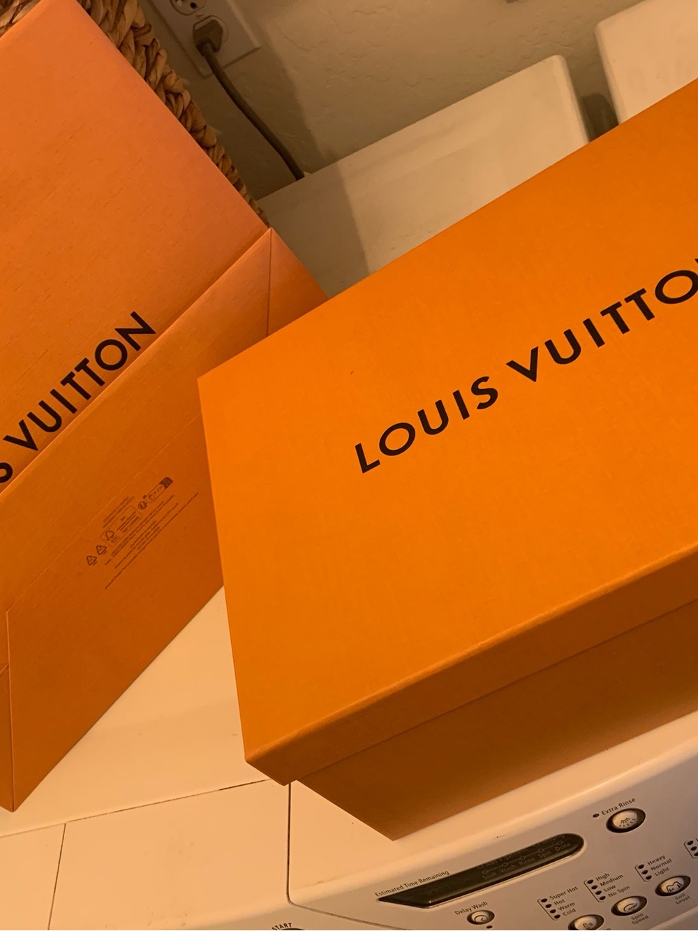 Louis Vuitton Orange Logo Gift Shoe Box with Bag